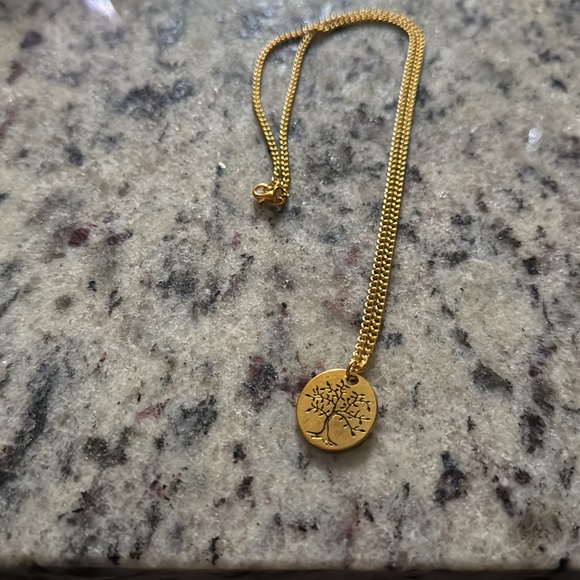 Life Is A Gift double sided gold plated Dainty Necklace - Picture 2 of 5